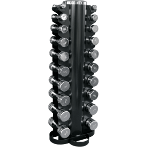 SET MANCUERNAS CROMADAS DE 1-10 KG CON SOPORTE VERTICAL