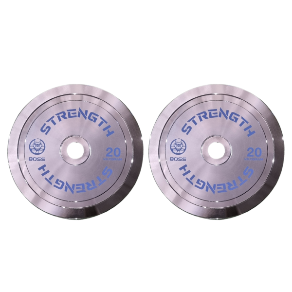 Par Discos Olimpicos de Acero Cromado PREMIUM - Powerlifting BOSS STRENGTH