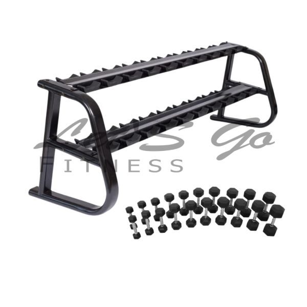 PACK 2: Set Mancuernas Hexagonales de 10-35 kg  + RACK LGF MODELO 2
