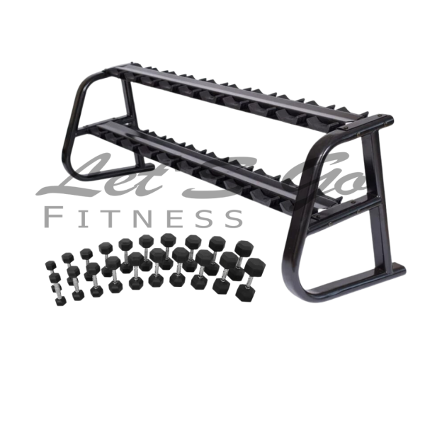 PACK 1: Set Mancuernas Hexagonales de 2.5-25 kg  + RACK LGF MODELO 2