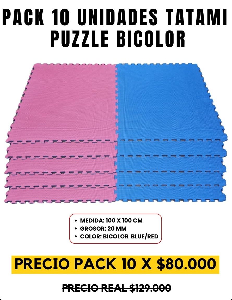 PACK 10 UNIDADES TATAMI PUZZLE BICOLOR