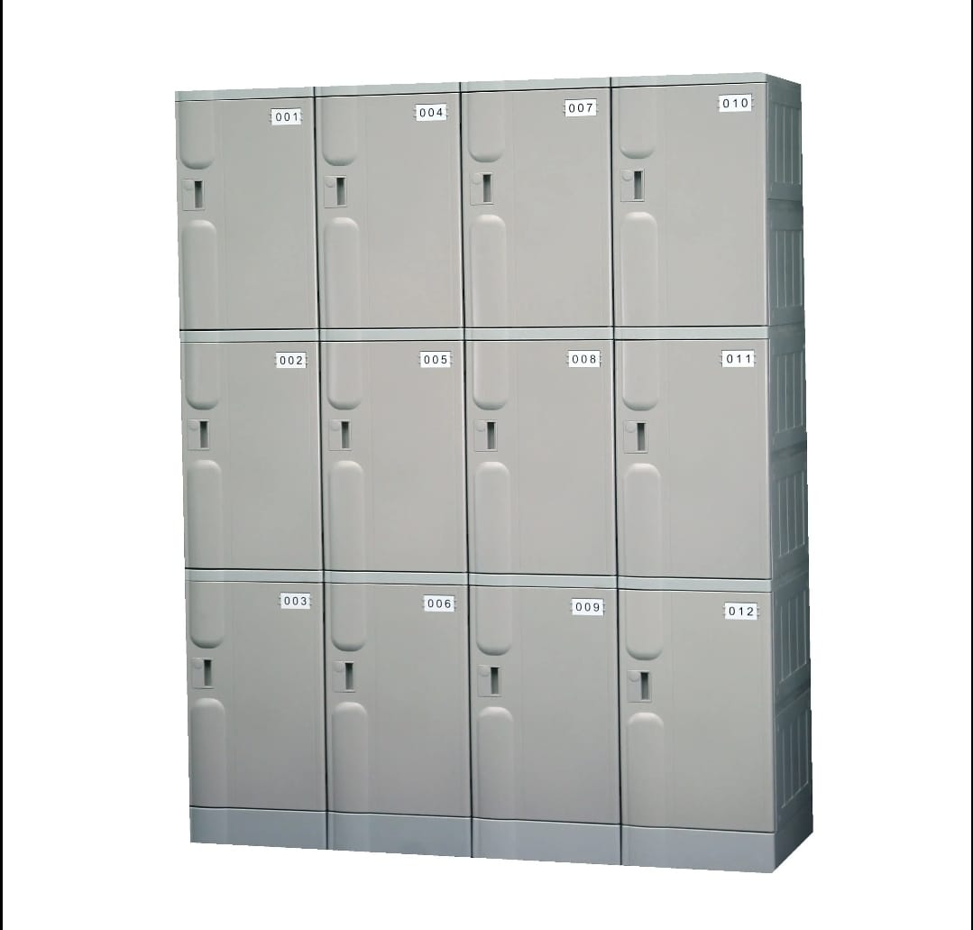 LOCKER 1 CUERPO, 3 PUERTAS BLOQUEO CODIFICADO - GRIS