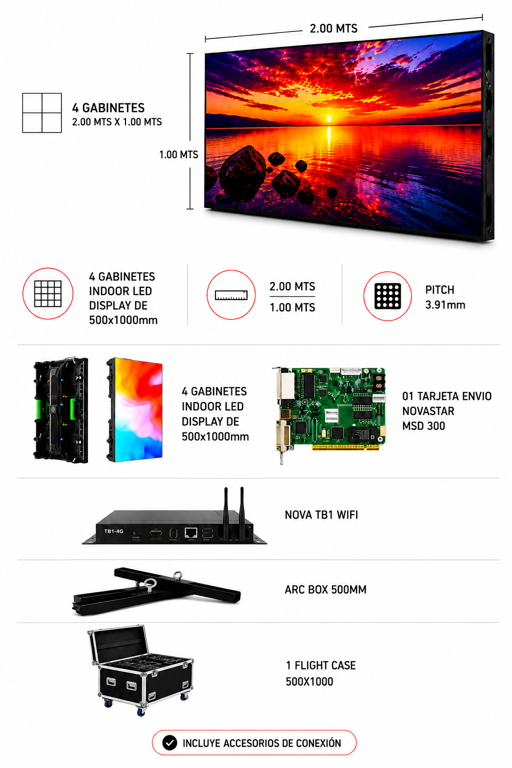 Pantalla Led P3 2X1